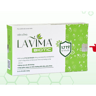 Lavima viên uống lavima biotic men vi sinh vùng kín, giảm khí hư, ngứa, ngăn ngừa tái phát 20v - che tên sp
