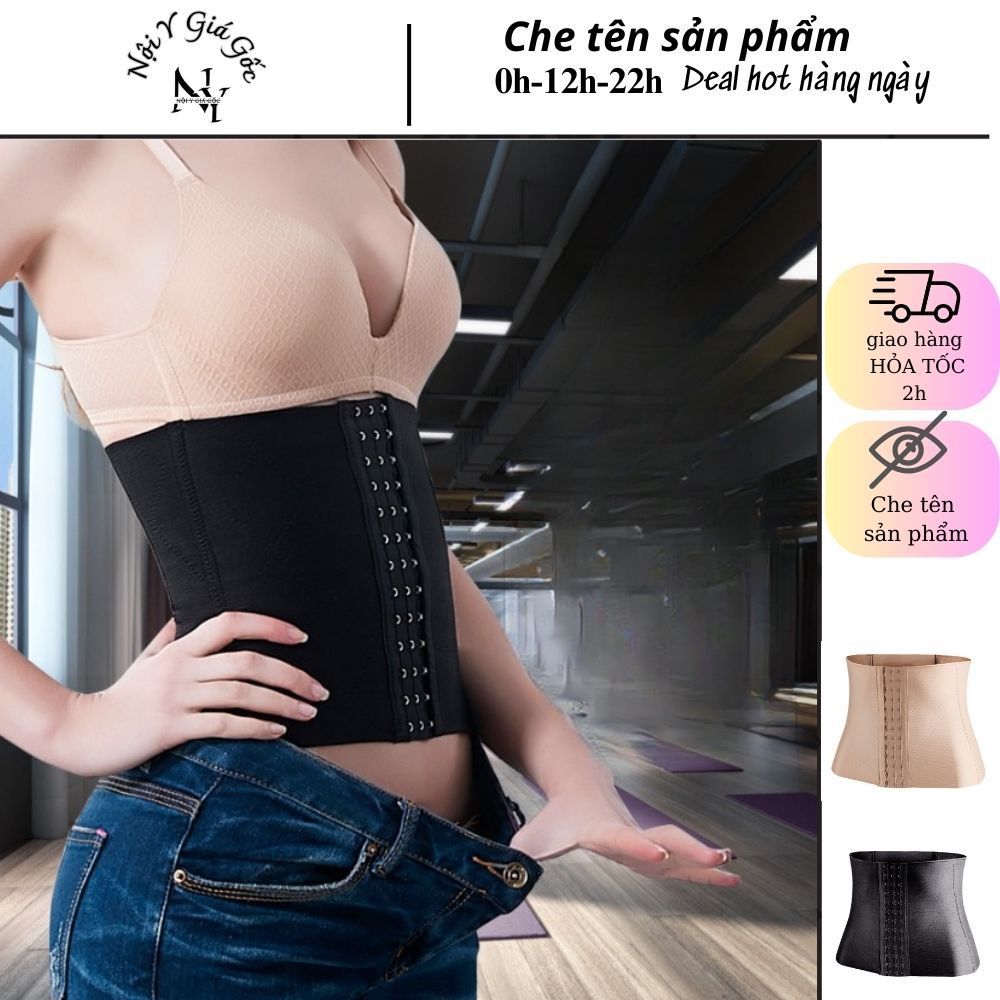 Đai siết eo latex sline - Gen nịt bụng định hình giảm mỡ sline  dòng 24cm 4 xương 8899
