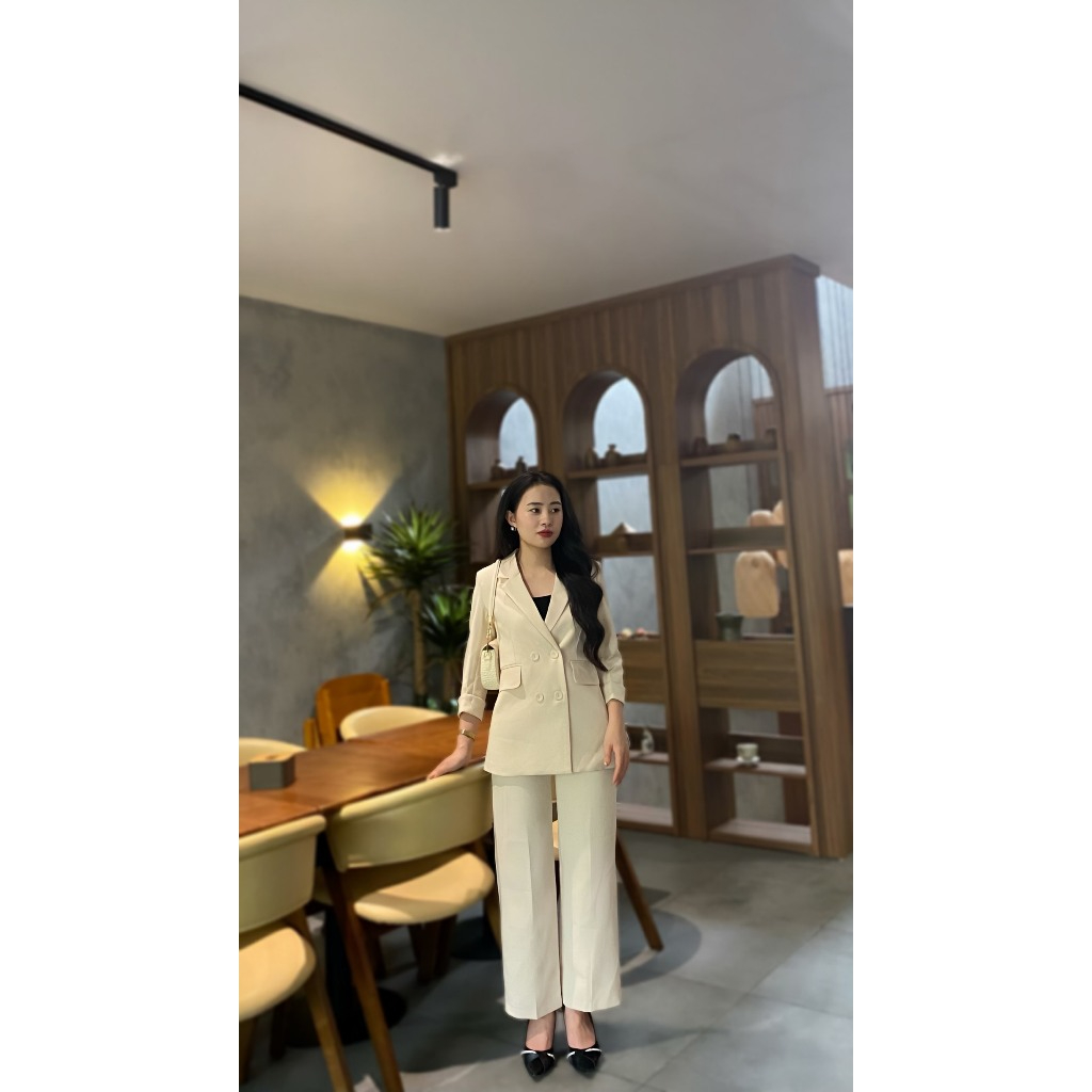 Áo Vest Blazer dáng dài 2 lớp Nahi.vn V01 phong cách thời trang công sở
