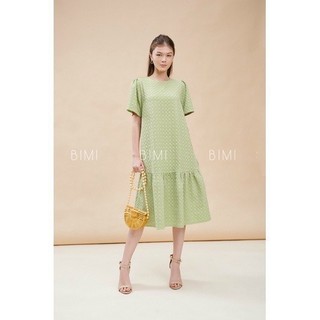 Đầm bầu công sở Dambauxinh-L1431 Váy bầu suông thiết kế cổ đức freesize dưới 70kg