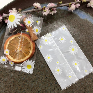 Túi 7x10 cm đựng trà bánh kẹo họa tiết hoa cúc combo 100 túi bóng hàn nhiệt bao bì đựng trà bánh chất lượng cao cấp