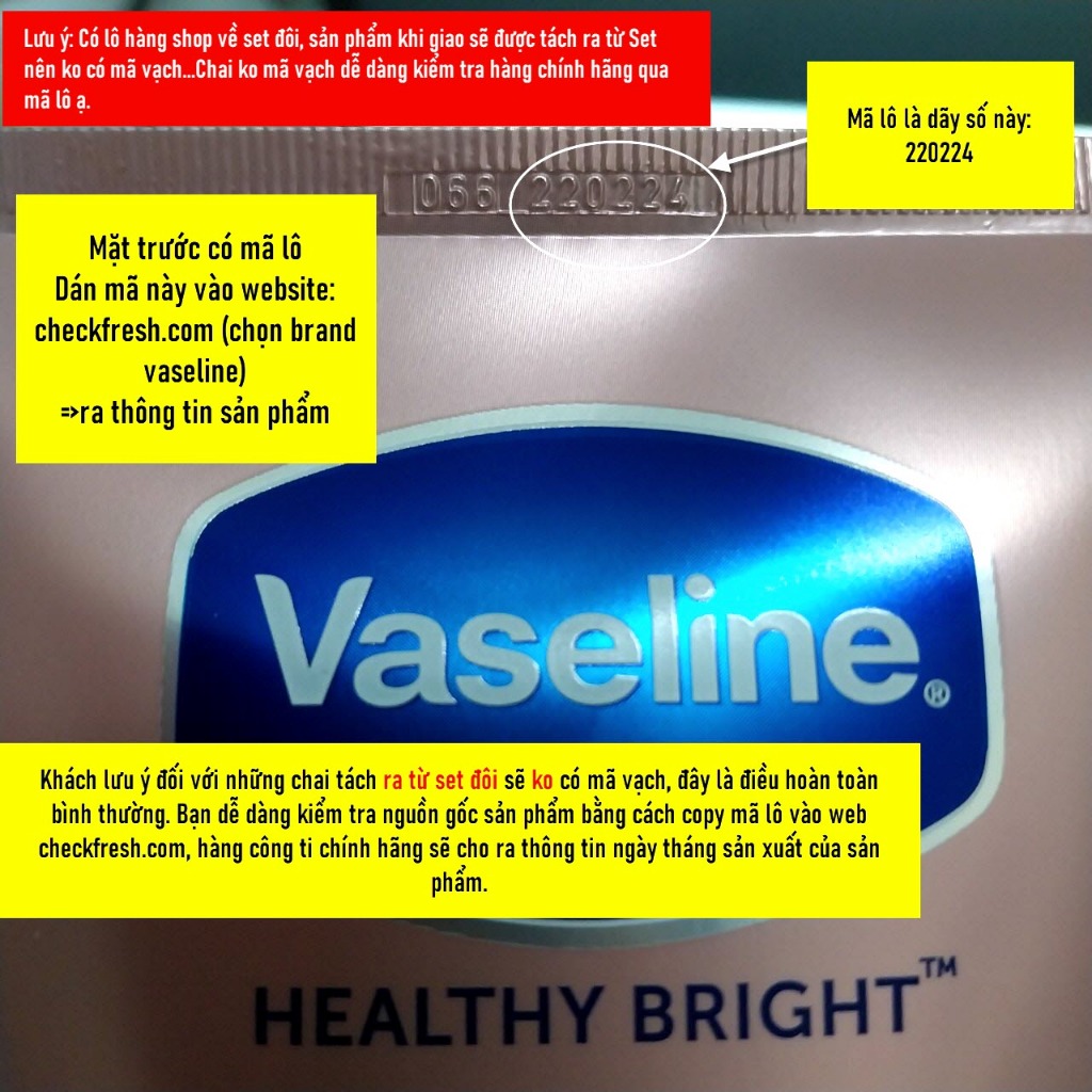 Sữa dưỡng thể Vaseline 10X Gluta-Hya Serum Overnight Radiance Repair 300ml