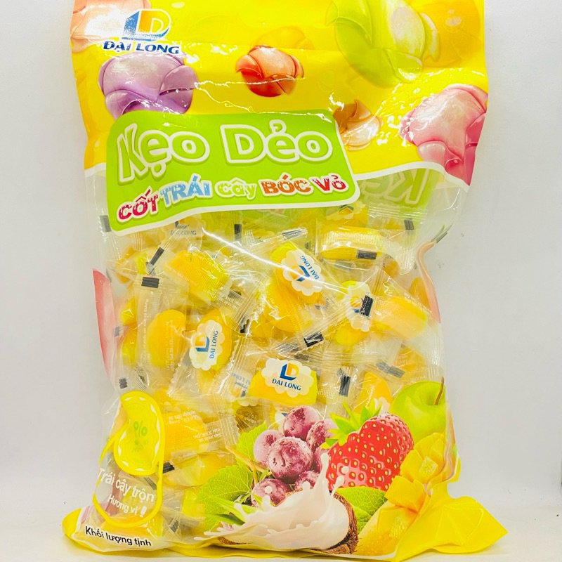 1Kg Kẹo dẻo trái cây lột vỏ vị xoài chín Đại Long-Nam Định