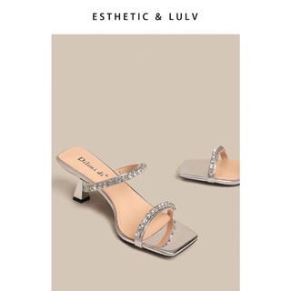  Size 35-42 Giày cao gót quai đá khâu gót nhọn 5 phân sang trong Mã v91 