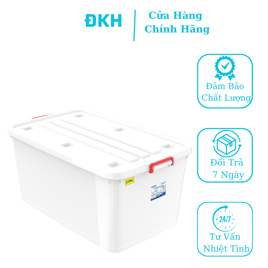 Thùng nhựa vuông 220 lít Duy Tân