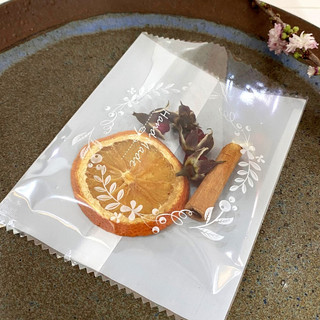Set 100 túi đựng trà hoa bánh kẹo 9x11.5 cm họa tiết vòng hoa combo 100 túi bóng hàn nhiệt đựng bánh cookie trà hoa