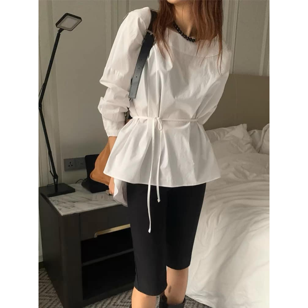 Sơ mi thắt eo E133