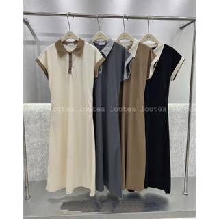 Đầm tổ ong polo tay hến 060