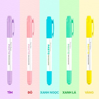  ComBo 5 Màu Bút dạ quang Pastel Thiên Long Pazto HL-016và HL-019 DS - Bút  rửa được - Không để lại vết khi Photocopy 