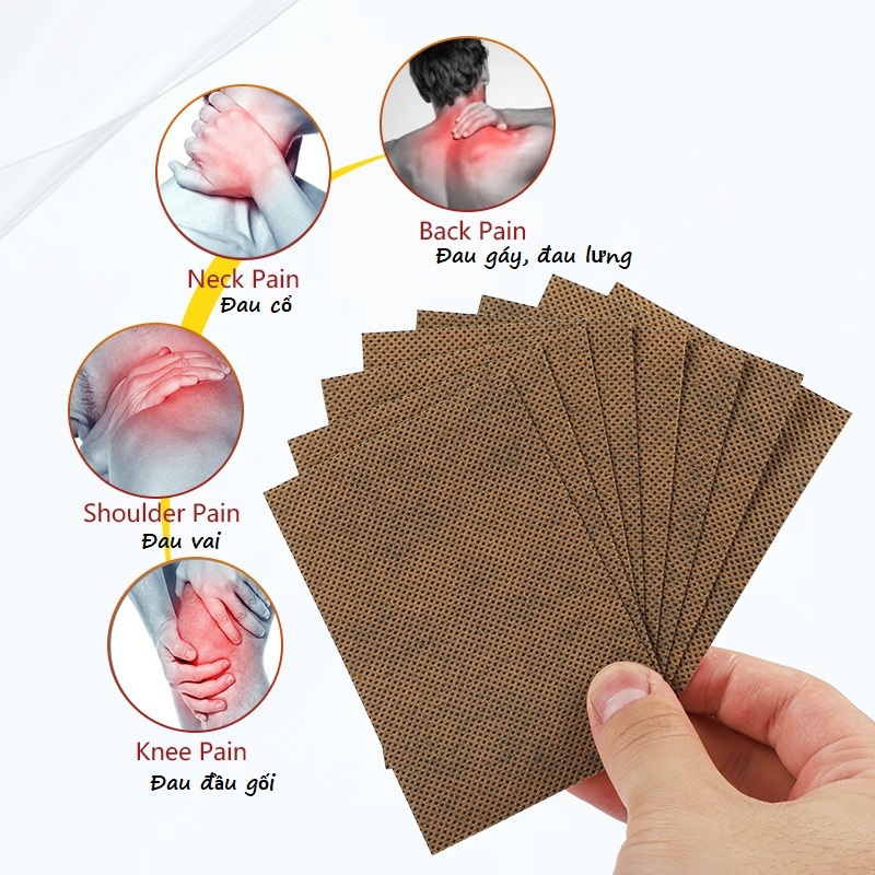 8 Miếng Cao Dán Đau Lưng, Đau Cổ, Đau Khớp, Đau Vai, … thành phần cao bò sát và thảo dược