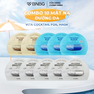 Combo mix 10 mặt nạ dưỡng da gấp đôi dưỡng chất BNBG Vita Cocktail Foil Mask 30mlx10