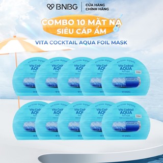 Combo 10 mặt nạ cấp ẩm cho da BNBG Vita Cocktail Aqua Foil Mask 30mlx10