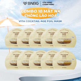 Combo 10 mặt nạ chống lão hóa, giảm nếp nhăn BNBG Vita Cocktail Age Foil Mask 30mlx10
