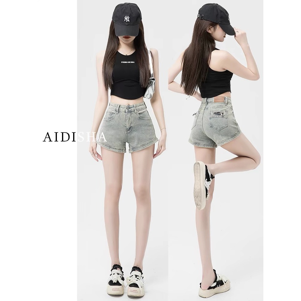 Quần Short Jeans Nữ , Quần Đùi Nữ Chất Liệu Denim Phối Túi Sau Phong Cách Đường Phố Trung Quốc L10 | BigBuy360 - bigbuy360.vn