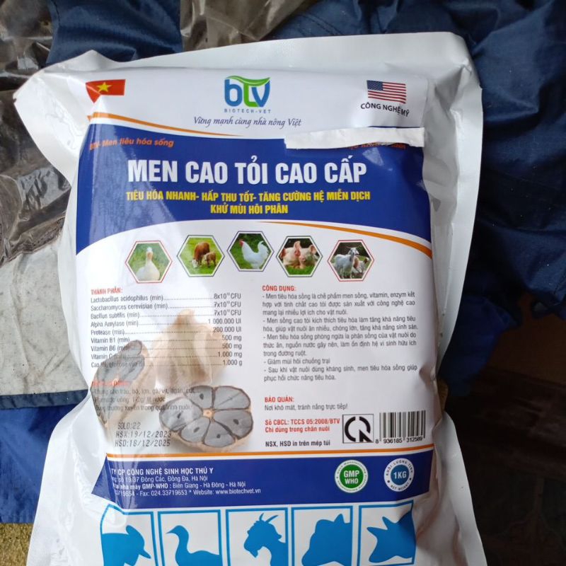 1 kg men cao tỏi cao cấp dùng cho gà, heo