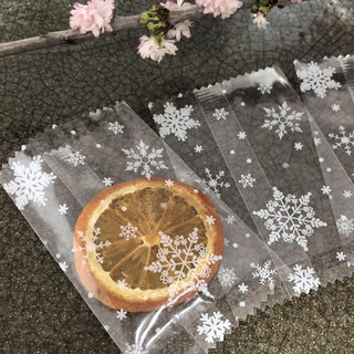 Set 100 túi size 7x10 cm Họa tiết hoa tuyết túi bóng hàn miệng combo 100 Túi đựng bánh cookie bánh quy trà hoa bánh kẹo