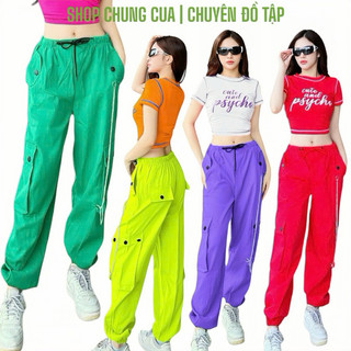 Quần jogger thể thao nữ, quần kaki túi hộp, đồ tập nhảy shuffle dance, dân vũ, aerobic, nhiều màu
