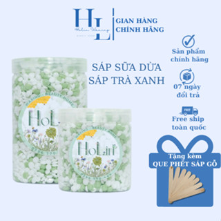 [CHE TÊN] Sáp Wax Lông Mix Trà Xanh + Sữa Dừa Chuyên Dụng Wax Bikini Tặng Kèm Que HOLIN WAXING
