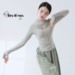 Áo thun tay dài tập múa, mang được 2 kiểu, MẪU MỚI 2024
