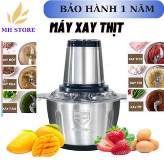 [ HÀNG XỊN ] Máy xay thịt - Máy xay thực phẩm - Cối xay thịt Inox Đa Năng Dao 4 Lưỡi cối 2 lít bảo hành 12 tháng