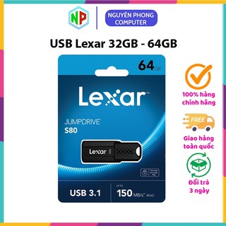 USB Lexar S80 JumpDrive 64GB USB 3.1 -  Sản phẩm chính hãng Lexar Mai Hoàng