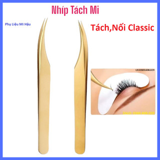 Nhíp tách mi cá heo vàng, nhíp cá heo gắp nối mi classic_cây gắp mi nối_kìm rẻ mi_cây vuốt mi_kẹp gắn mi_nhíp nối mi