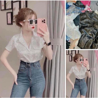 Áo sơ mi nắp túi ngực chất đẹp lụa tơ hot hit l v sang chảnh nắp túi ngực nd