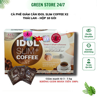 Cà phê giảm cân Idol Slim Coffee X2 Thái Lan 10 gói (chính hãng gói nâu) - Green Store 24/7