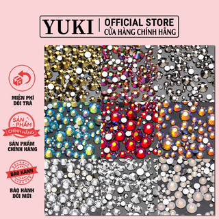 Đá tiệp mix màu full size s3-20, gói 1440v - đá tiệp chân vàng siêu sáng đính trang trí móng nail,makeup,quần áo