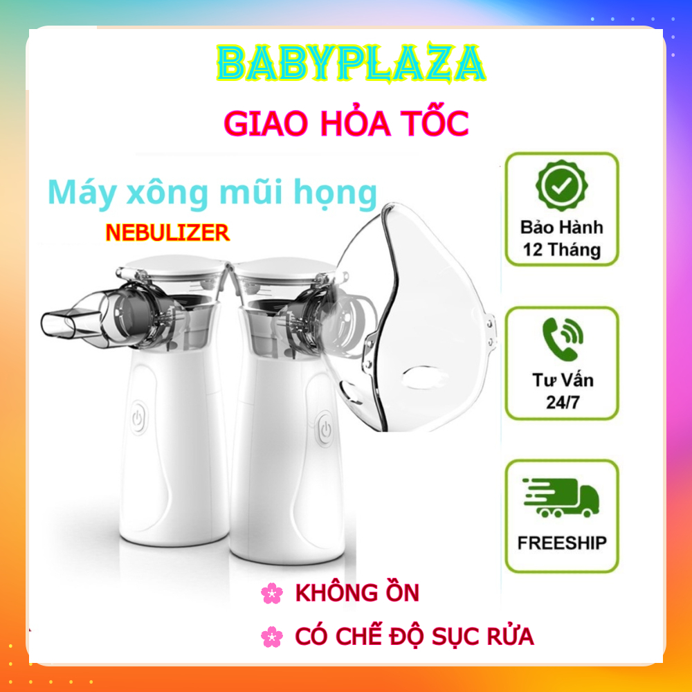 [HỏaTốcHCM] Máy xông hơi mini cầm tay cho bé Nebulizer không ồn, 3 mức độ xông - Máy phun hơi phun sương siêu âm