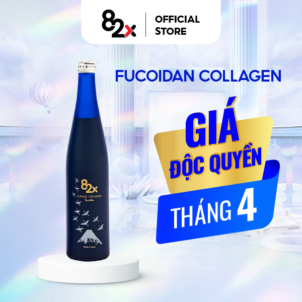 82X FUCOIDAN TẢO NÂU MOZUKU COLLAGEN nước uống làm đẹp da chứa 120.000mg Collagen và Fucoidan  ( 500ml/chai).