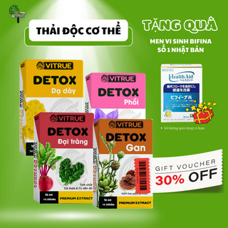 Detox thải độc toàn diện - vitrue detox đại tràng, vitrue detox gan, vitrue detox phổi, vitrue detox dạ dày