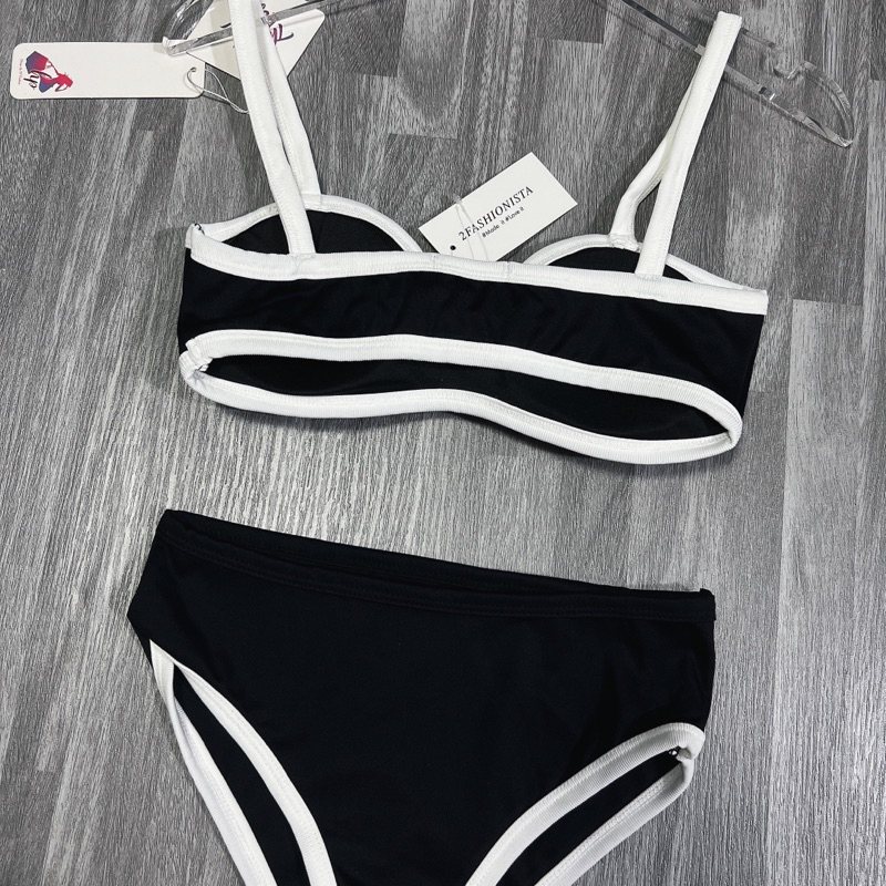 Bộ bikini đi biển 2 mảnh đi bơi áo tắm 2 dây quần tam giác , set đồ bơi đi biển sexy tôn dáng màu đen G715 | BigBuy360 - bigbuy360.vn