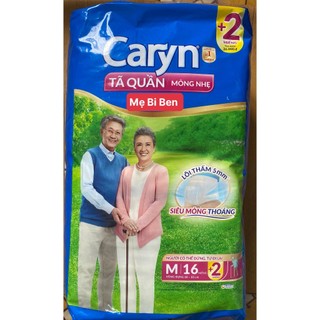 [ĐỦ SIZE] Tã quần Caryn người lớn mỏng nhẹ size M8/L7/M16/L14/XL6/XL12 miếng