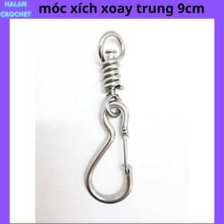 Móc xoay trung dài 9cm inox có chống xoắn