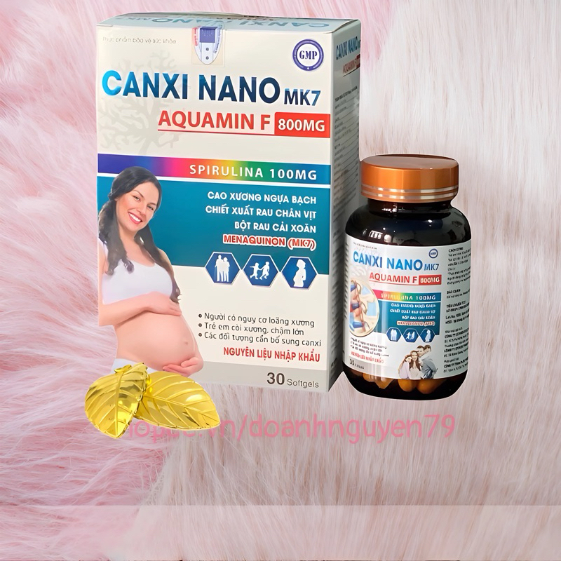 Canxi Nano MK7 Aquamin F 800mg - 30 viên - nguyên liệu nhập khẩu - bổ sung canxi