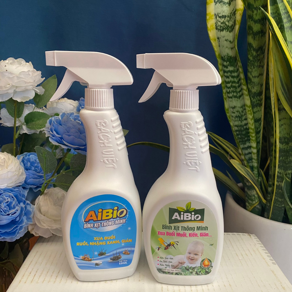 Xịt Muỗi - Ruồi - Nhặng - Gián - Kiến sinh học Aibio Không mùi