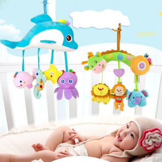Thú Bông Treo Nôi, Lục Lạc Cho Cũi, Xe Đẩy Giúp Kích Thích Đa Giác Quan Kết Hợp Gặm Nướu Cho Bé Sơ Sinh