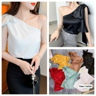 Áo yếm phi bóng thắt nơ cổ xinh U1120