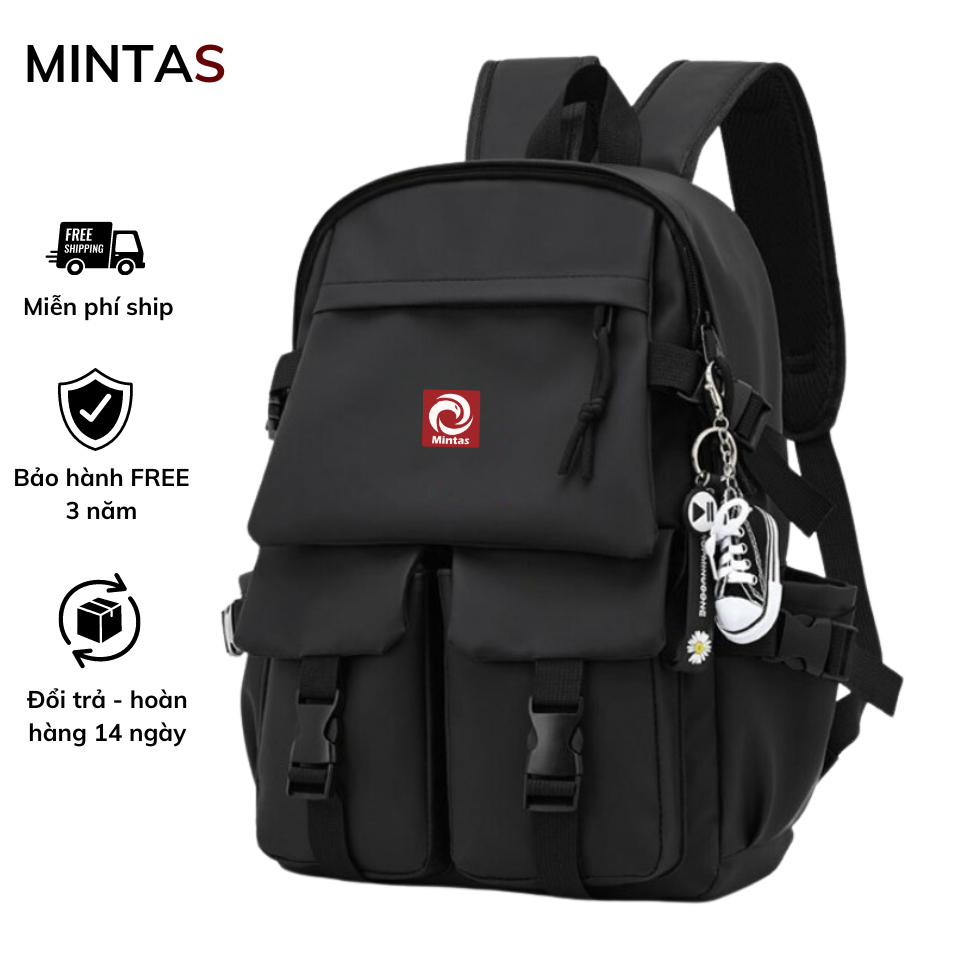 Balo Nam Nữ Thời Trang MINTAS Nhiều Ngăn Đa Năng. cặp balo đi học đi làm và du lịch đa năng chất liệu vải chống thấm