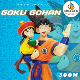 Mô hình Dragonball, Goku bế Gohan 30cm, figure 7 Viên Ngọc Rồng, kèm hộp, trang trí PC, bàn làm việc