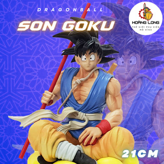 Mô hình Dragonball, Goku cưỡi mây 21cm, figure 7 Viên Ngọc Rồng, không kèm hộp, trang trí PC, bàn làm việc