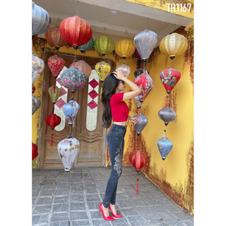 Quần jeans nữ thêu công co giãn cao cấp
