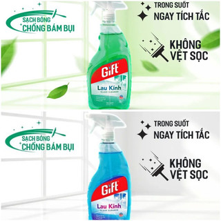Lau Kính Gift Sắc Biển 580ml.Sạch Bóng Chống Bám Bụi,Không Vệt Sọc,Mùi Hương Dịu Nhẹ