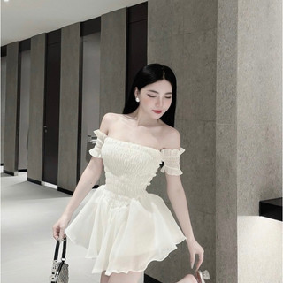 Váy tơ chun quây xòe