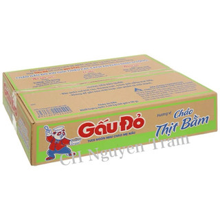 Thùng 50 gói cháo thịt bằm gấu đỏ 50g