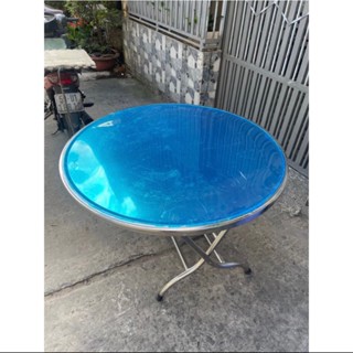 (Hỏa tốc) Bàn tròn inox 304 xếp gọn chống rỉ sét mặt bàn rộng 1.2m dày 1ly5 bảo hành trọn đời