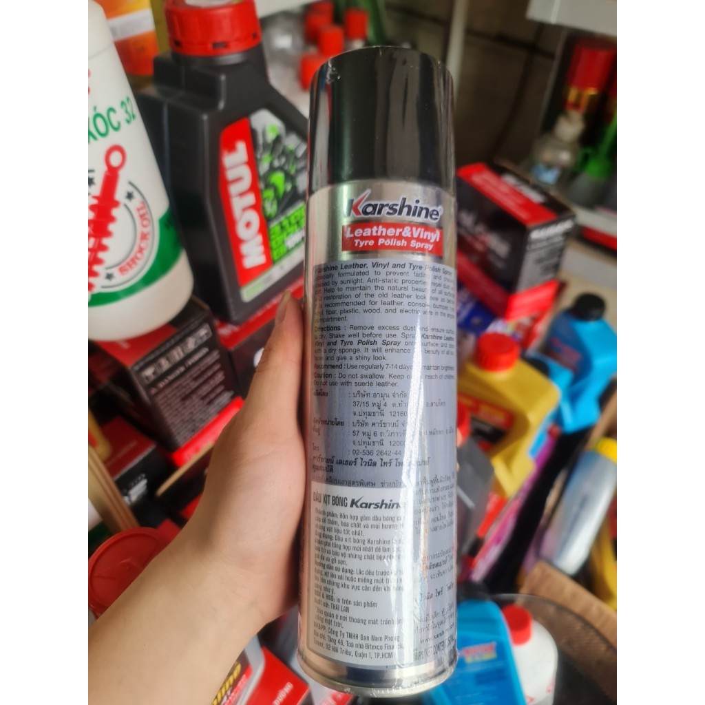 Chai xịt đánh bóng bảo dưỡng xe máy, nội thất ô tô KARSHINE 500ML -Chính Hãng