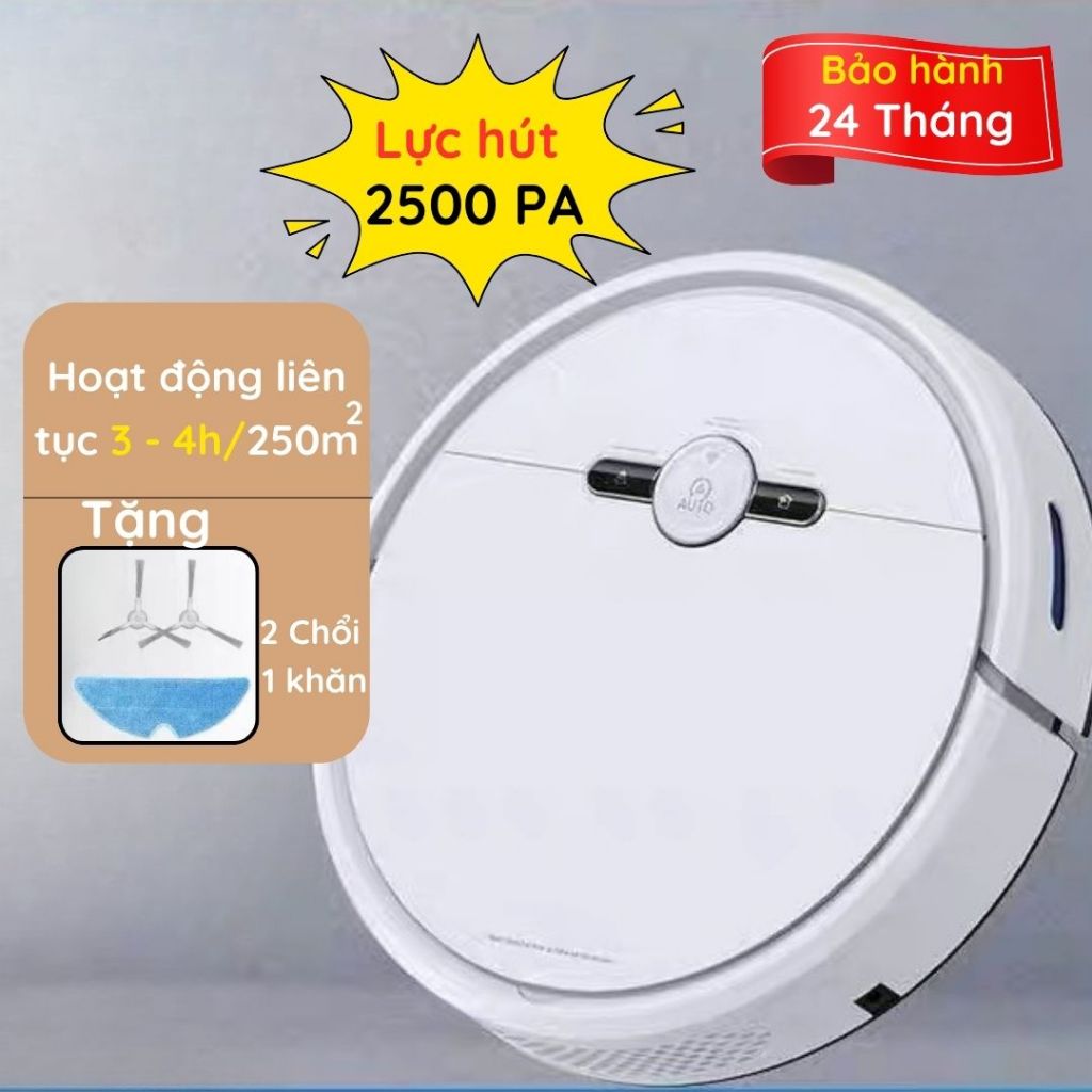 Robot Hút Bụi Lau Nhà  TGD02 - Tự Lập Trình - Tự Sạc Pin - Cảm Biến Ch