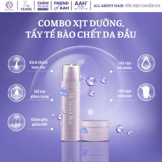 AAH Combo 2SP Xịt Dưỡng & Tẩy Tế Bào Chết Da Đầu - Spray & Scalp Scrub